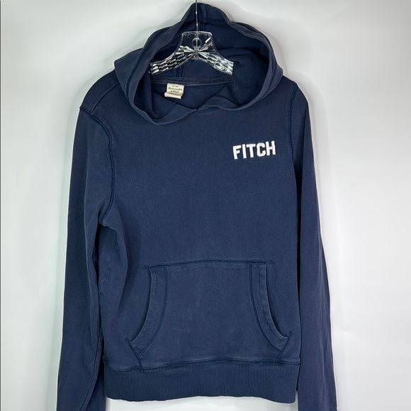 Abercrombie & Fitch Navy Hoodie Sweatshirt Large - Picture 1 of 8
